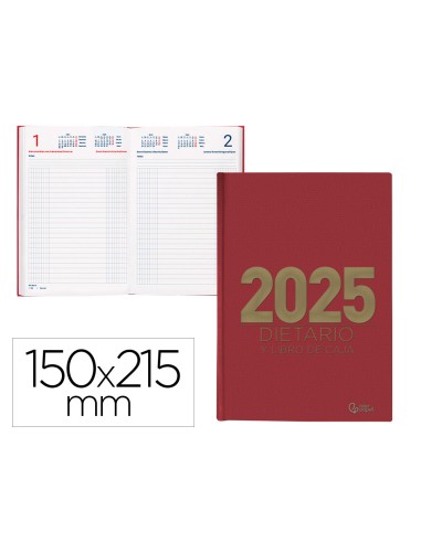 Agenda encuadernada liderpapel dietario 150 x 215 2025 dia pagina color rojo papel 70 gr