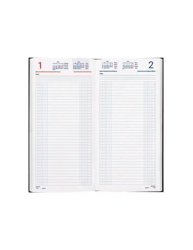 Agenda encuadernada liderpapel dietario 150 x 305 2025 dia pagina color negro papel 70 gr