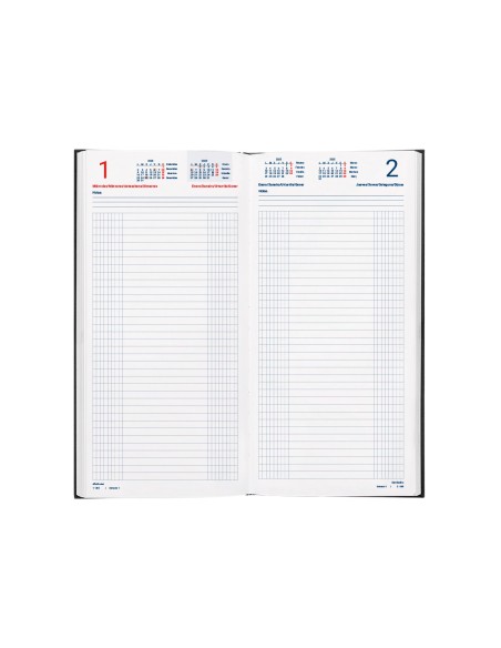 Agenda encuadernada liderpapel dietario 150 x 305 2025 dia pagina color negro papel 70 gr