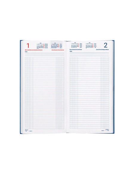 Agenda encuadernada liderpapel dietario 150 x 305 2025 dia pagina color azul papel 70 gr