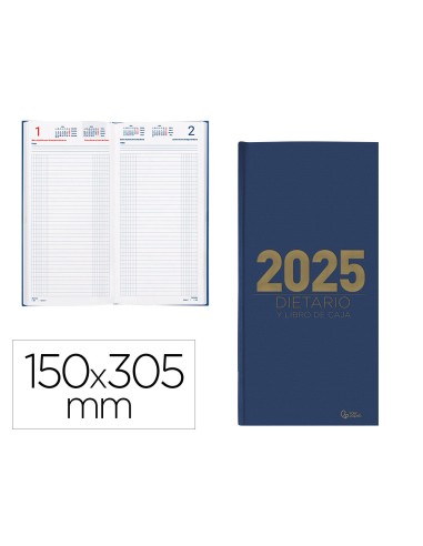 Agenda encuadernada liderpapel dietario 150 x 305 2025 dia pagina color azul papel 70 gr