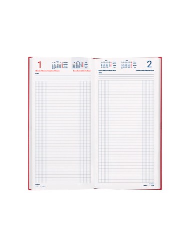 Agenda encuadernada liderpapel dietario 150 x 305 2025 dia pagina color rojo papel 70 gr