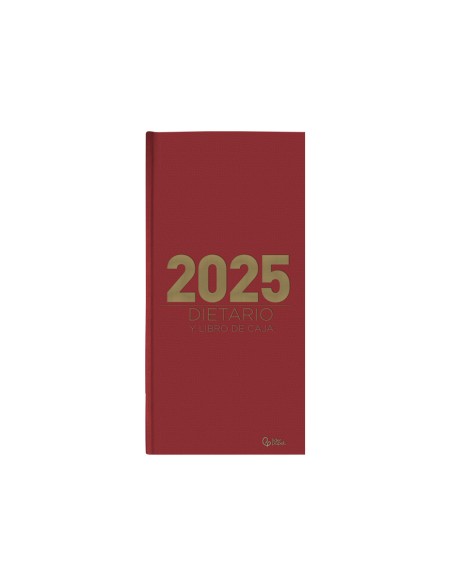 Agenda encuadernada liderpapel dietario 150 x 305 2025 dia pagina color rojo papel 70 gr