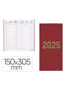 Agenda encuadernada liderpapel dietario 150 x 305 2025 dia pagina color rojo papel 70 gr