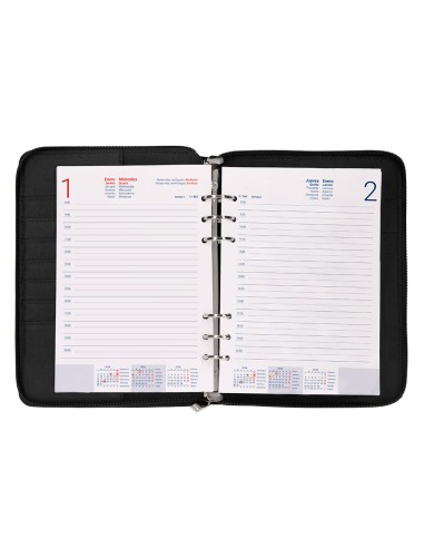 Agenda encuadernada liderpapel tarento a5 2025 dia pagina color negro papel 70 gr