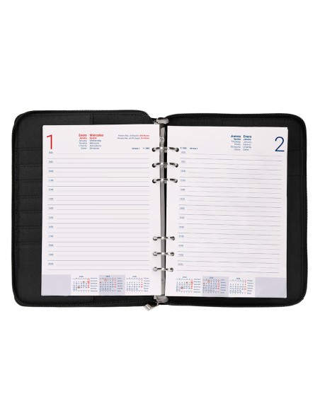 Agenda encuadernada liderpapel tarento a5 2025 dia pagina color negro papel 70 gr
