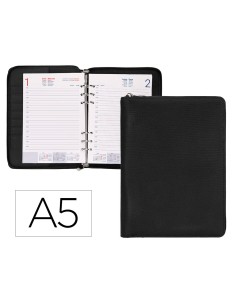 Agenda encuadernada liderpapel tarento a5 2025 dia pagina color negro papel 70 gr