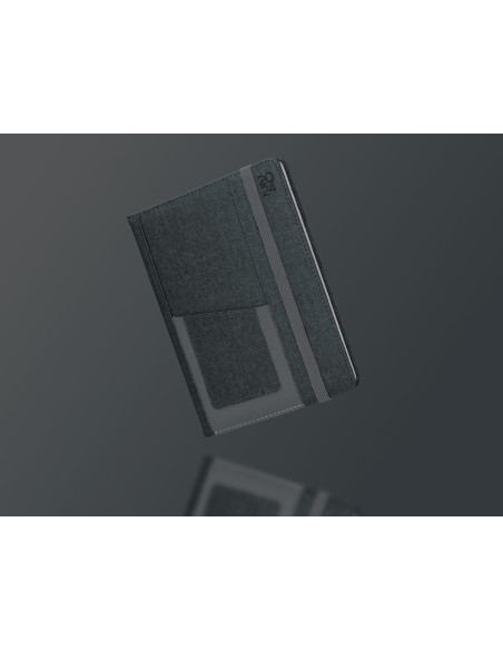 Agenda encuadernada liderpapel saria a5 2025 dia pagina color negro papel 70 gr