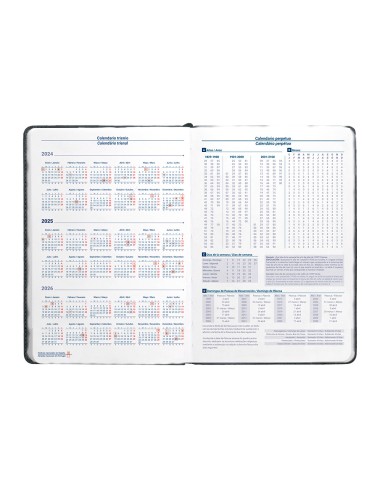 Agenda encuadernada liderpapel saria a5 2025 dia pagina color negro papel 70 gr