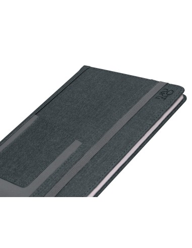 Agenda encuadernada liderpapel saria a5 2025 dia pagina color negro papel 70 gr