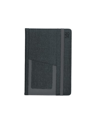 Agenda encuadernada liderpapel saria a5 2025 dia pagina color negro papel 70 gr