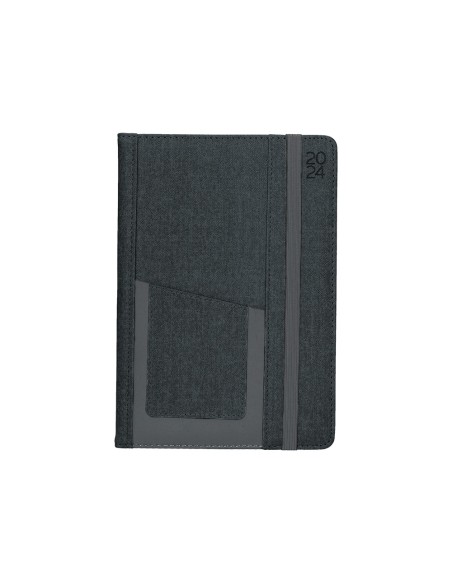 Agenda encuadernada liderpapel saria a5 2025 dia pagina color negro papel 70 gr