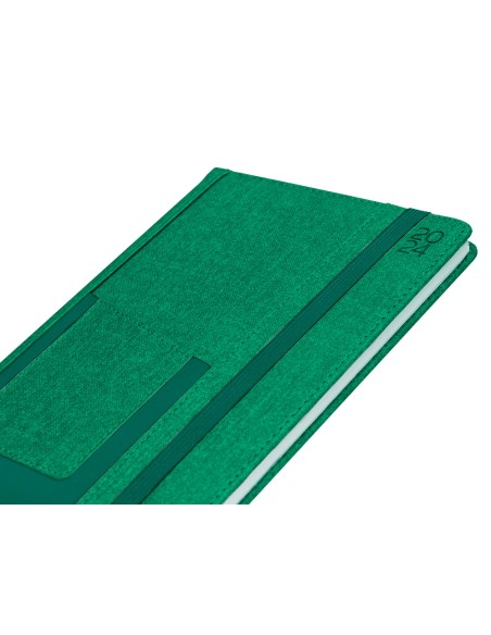 Agenda encuadernada liderpapel saria a5 2025 dia pagina color verde papel 70 gr