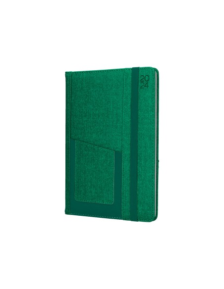 Agenda encuadernada liderpapel saria a5 2025 dia pagina color verde papel 70 gr