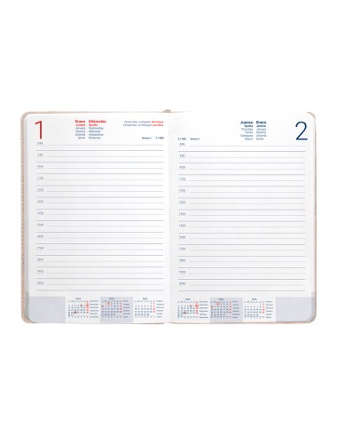 Agenda encuadernada liderpapel saria a5 2025 dia pagina color gris papel 70 gr