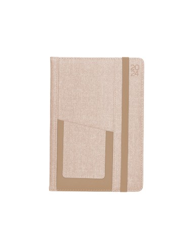 Agenda encuadernada liderpapel saria a5 2025 dia pagina color gris papel 70 gr