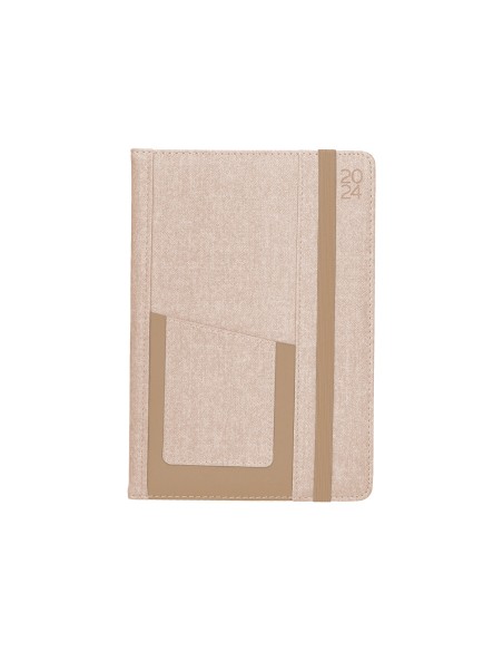 Agenda encuadernada liderpapel saria a5 2025 dia pagina color gris papel 70 gr