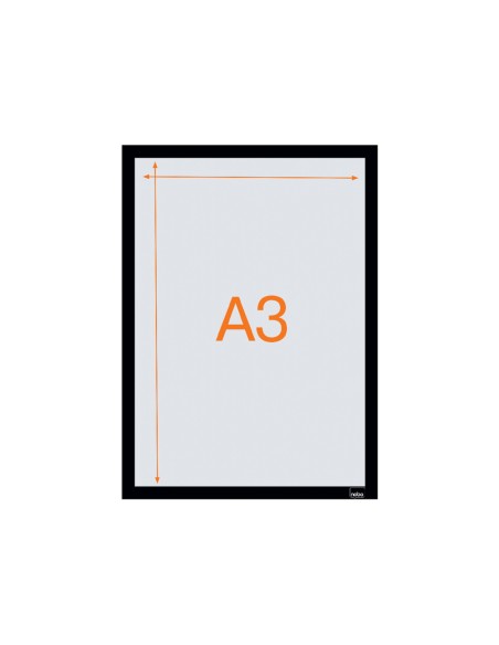 Marco porta anuncios nobo din a3 marco magnetico autoadhesivo color negro pack de 2 unidades