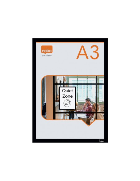 Marco porta anuncios nobo din a3 marco magnetico autoadhesivo color negro pack de 2 unidades