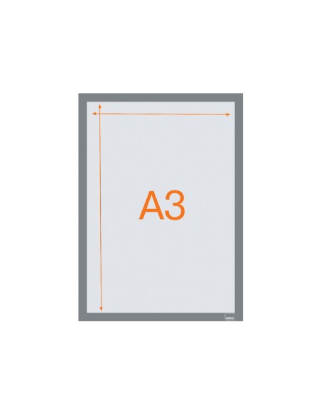 Marco porta anuncios nobo din a3 marco magnetico autoadhesivo color plata pack de 2 unidades