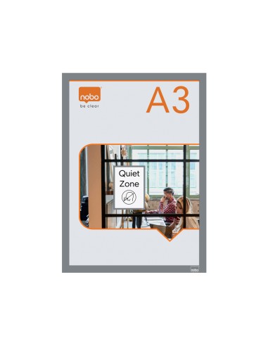 Marco porta anuncios nobo din a3 marco magnetico autoadhesivo color plata pack de 2 unidades