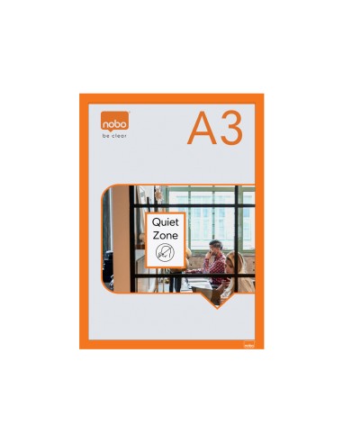 Marco porta anuncios nobo din a3 marco magnetico autoadhesivo color naranja pack de 2 unidades