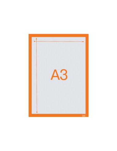Marco porta anuncios nobo din a3 marco magnetico autoadhesivo color naranja pack de 2 unidades