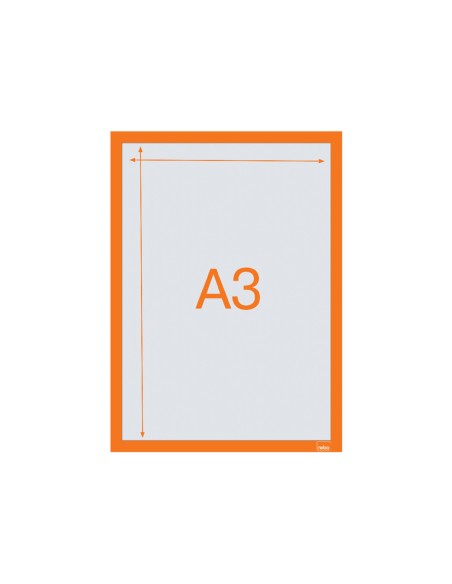 Marco porta anuncios nobo din a3 marco magnetico autoadhesivo color naranja pack de 2 unidades
