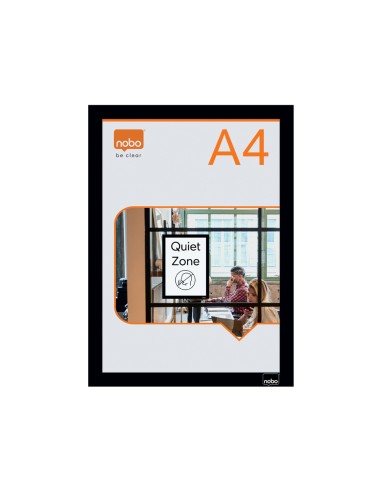 Marco porta anuncios nobo din a4 marco magnetico autoadhesivo color negro pack de 2 unidades