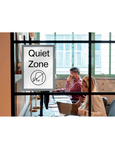 Marco porta anuncios nobo din a4 marco magnetico autoadhesivo color plata pack de 2 unidades