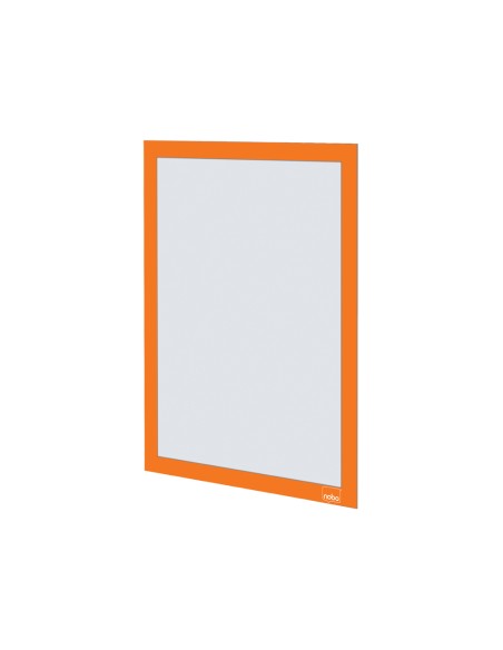 Marco porta anuncios nobo din a4 marco magnetico autoadhesivo color naranja pack de 2 unidades