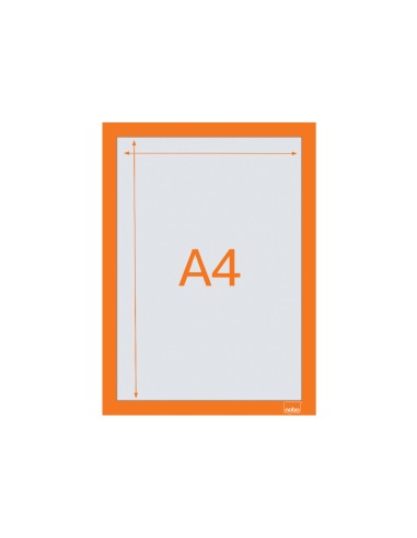 Marco porta anuncios nobo din a4 marco magnetico autoadhesivo color naranja pack de 2 unidades