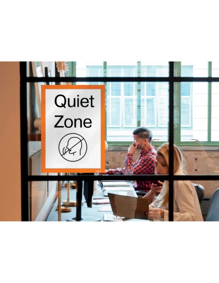 Marco porta anuncios nobo din a4 marco magnetico autoadhesivo color naranja pack de 2 unidades