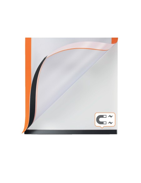 Marco porta anuncios nobo din a4 marco magnetico autoadhesivo color naranja pack de 2 unidades