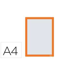 Marco porta anuncios nobo din a4 marco magnetico autoadhesivo color naranja pack de 2 unidades