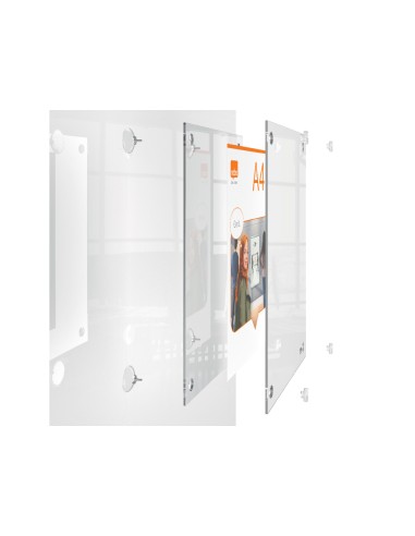 Marco porta anuncios nobo acrilico transparente mural removible din a3 sin marco 348x24x471 mm