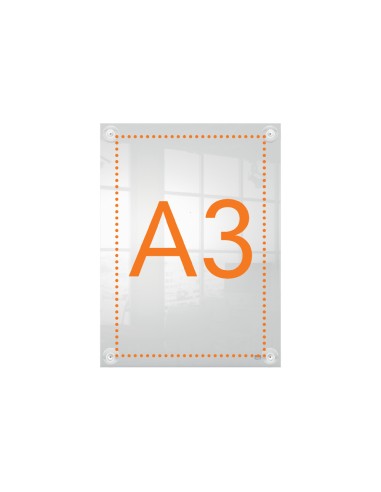 Marco porta anuncios nobo acrilico transparente mural removible din a3 sin marco 348x24x471 mm