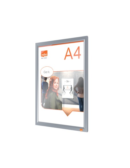 Marco porta anuncios nobo impression pro din a4 marco de clip aluminio 235x13x325 mm