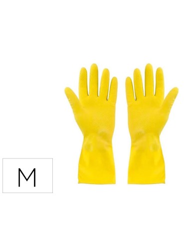 Guantes de latex satinados con relieve anti deslizante sin polvo par talla mediana