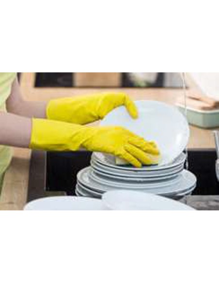 Guantes de latex satinados con relieve anti deslizante sin polvo par talla pequena