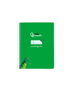 Cuaderno espiral liderpapel di n a5 pautaguia tapa blanda 40h 75 gr cuadro pautado 5mm color verde