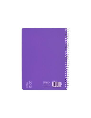 Cuaderno espiral liderpapel di n a5 pautaguia tapa blanda 40h 75 gr cuadro pautado 5mm color lila