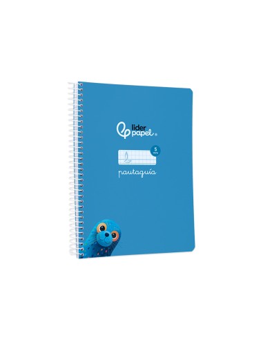 Cuaderno espiral liderpapel di n a5 pautaguia tapa blanda 40h 75 gr cuadro pautado 5mm color azul