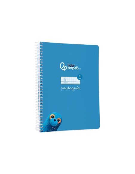 Cuaderno espiral liderpapel di n a5 pautaguia tapa blanda 40h 75 gr cuadro pautado 5mm color azul