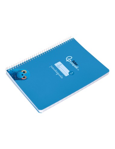 Cuaderno espiral liderpapel di n a5 pautaguia tapa blanda 40h 75 gr cuadro pautado 5mm color azul