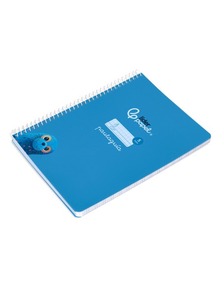 Cuaderno espiral liderpapel di n a5 pautaguia tapa blanda 40h 75 gr cuadro pautado 5mm color azul