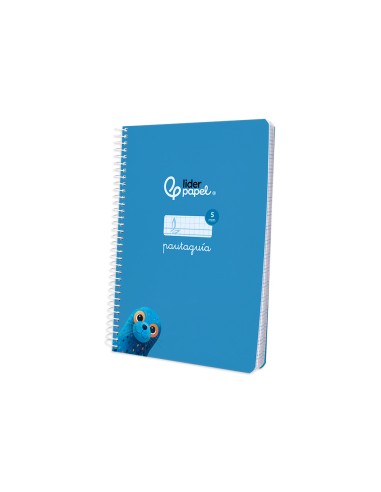 Cuaderno espiral liderpapel di n a5 pautaguia tapa blanda 40h 75 gr cuadro pautado 5mm color azul