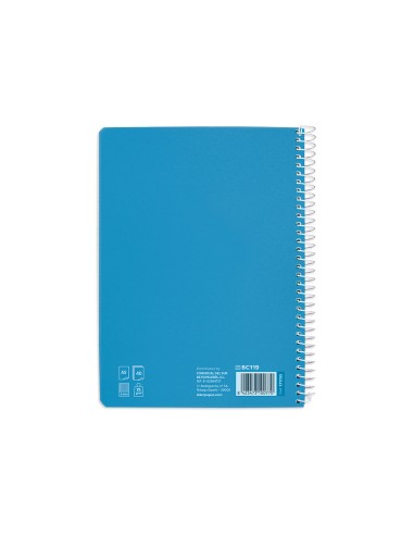 Cuaderno espiral liderpapel di n a5 pautaguia tapa blanda 40h 75 gr cuadro pautado 5mm color azul