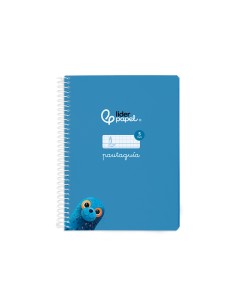 Cuaderno espiral liderpapel di n a5 pautaguia tapa blanda 40h 75 gr cuadro pautado 5mm color azul