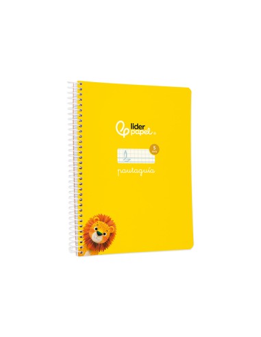 Cuaderno espiral liderpapel di n a5 pautaguia tapa blanda 40h 75 gr cuadro pautado 5mm color amarillo